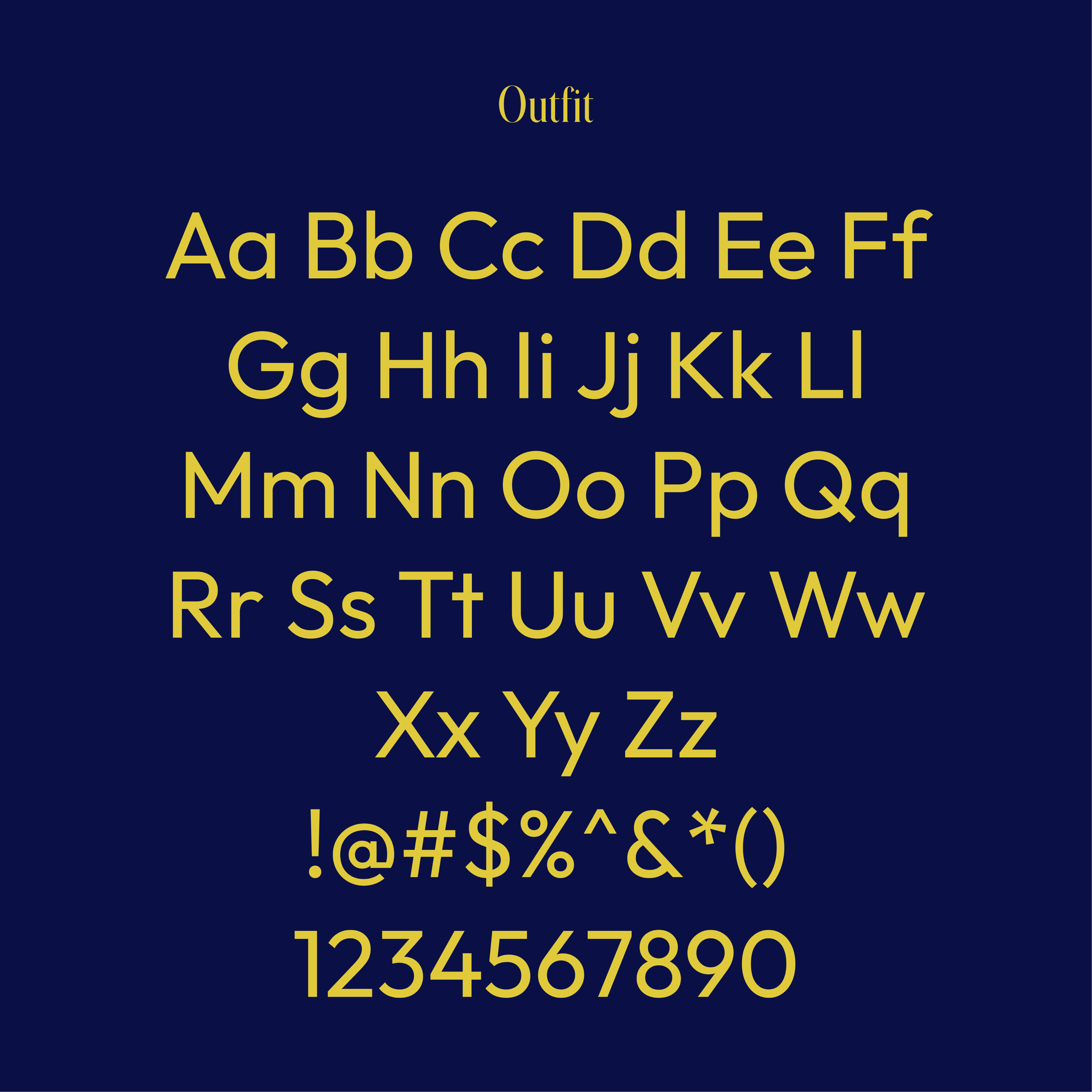 Graphic of a typography specimen showing the alphabet and numerals on top of a dark gray background.