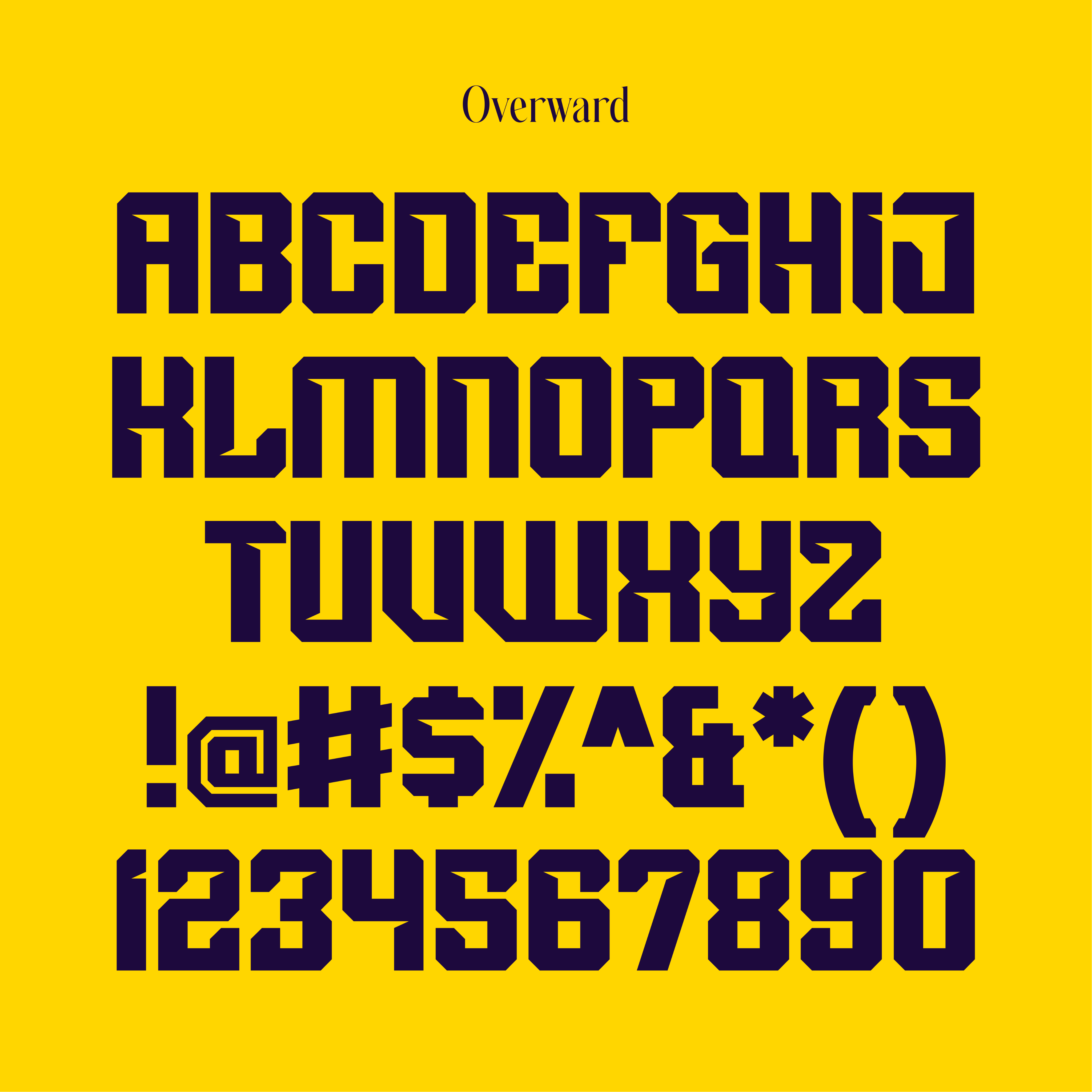 Graphic of a typography specimen showing the alphabet and numerals on top of a dark gray background.